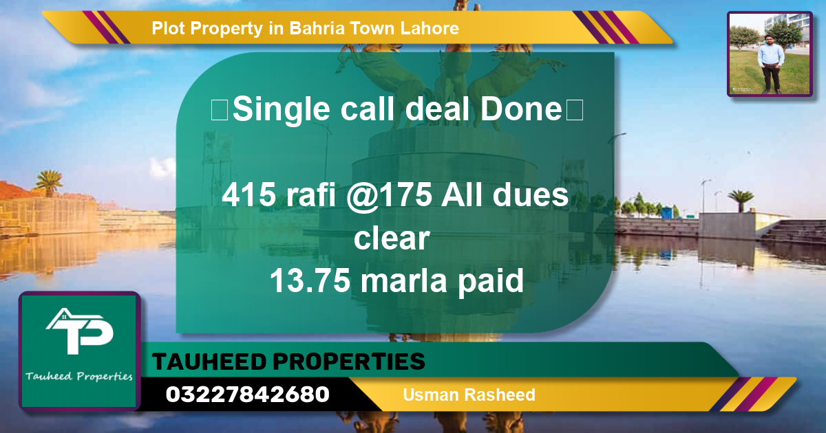 Residential Plot for Sale in Bahria Town, Lahore - (BP-70756)