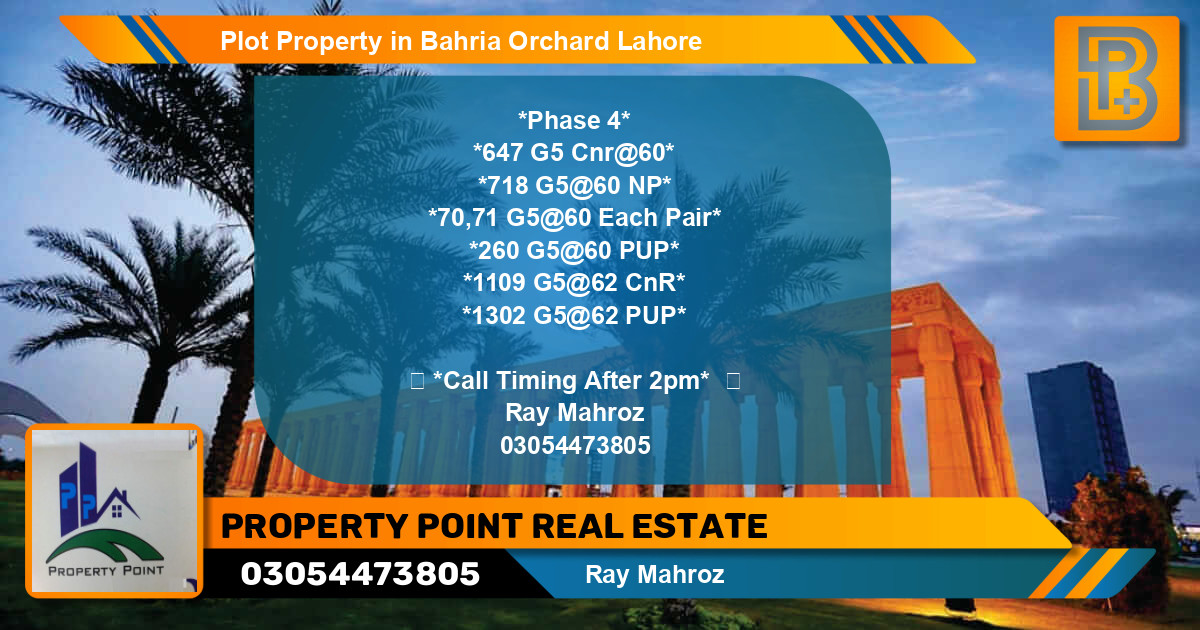 Residential Plot for Sale in Bahria Orchard, Lahore - (BP-70758)