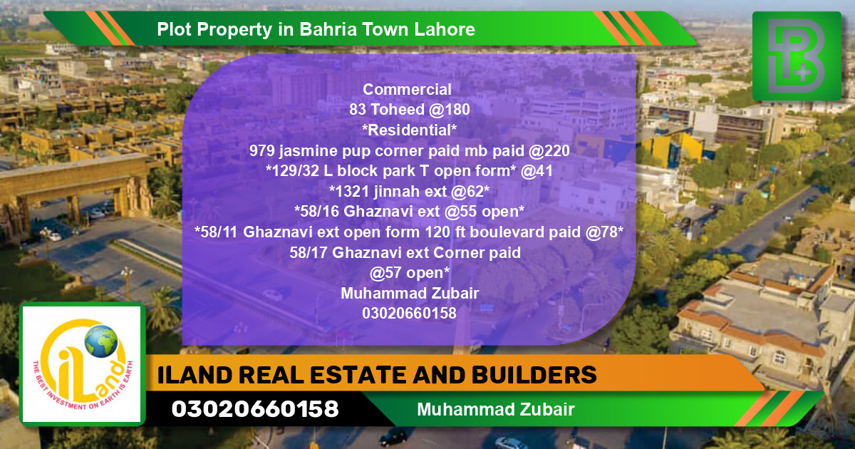 Commercial Plot for Sale in Bahria Town, Lahore - (BP-70772)