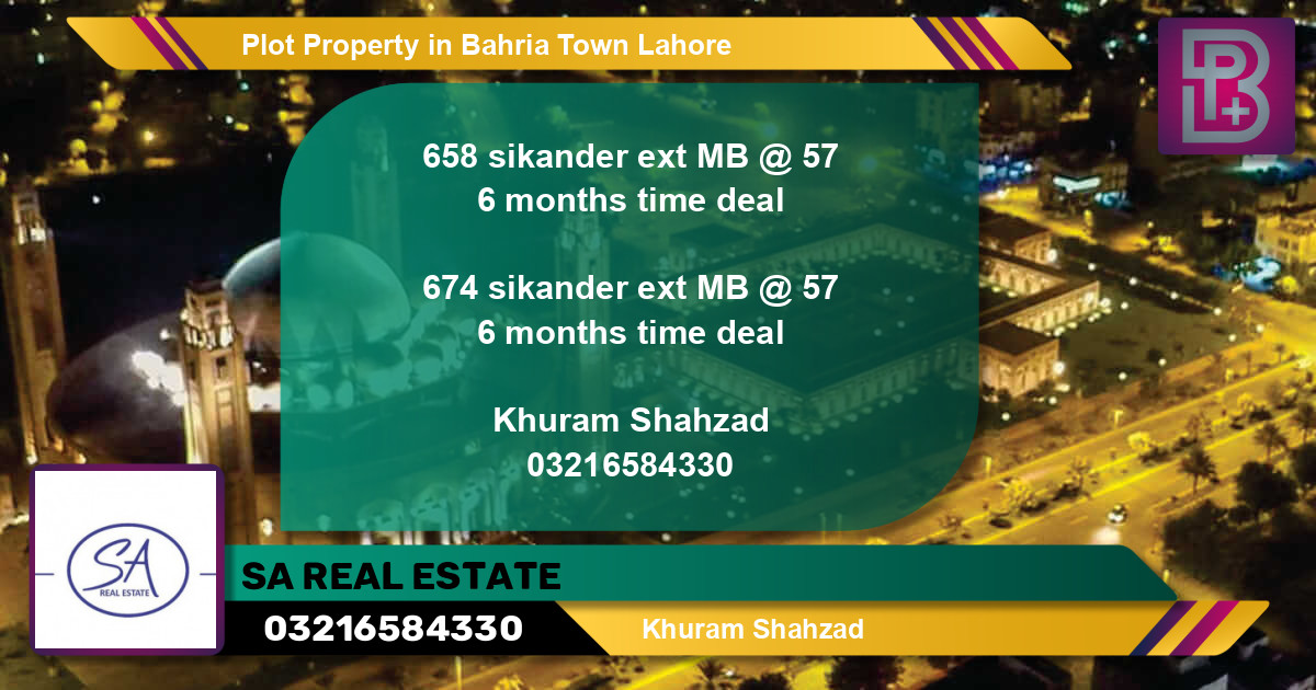 Residential Plot for Sale in Bahria Town, Lahore - (BP-70778)