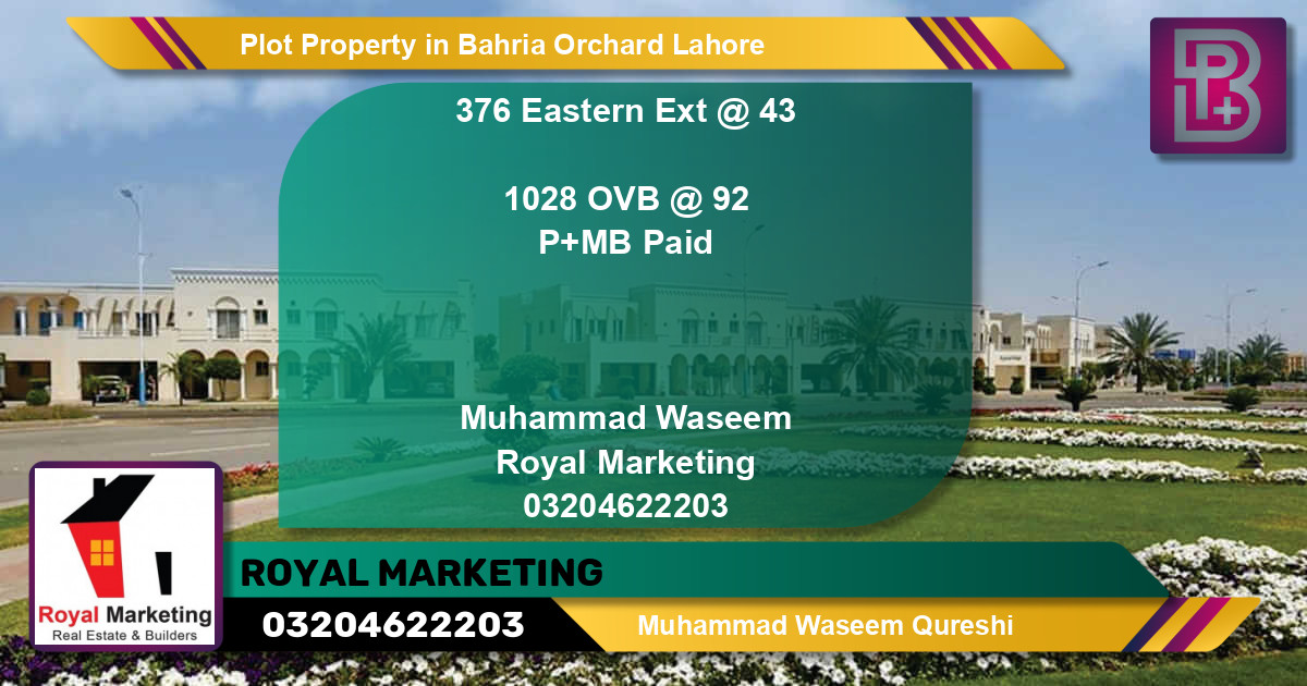 Residential Plot for Sale in Bahria Orchard, Lahore - (BP-70785)