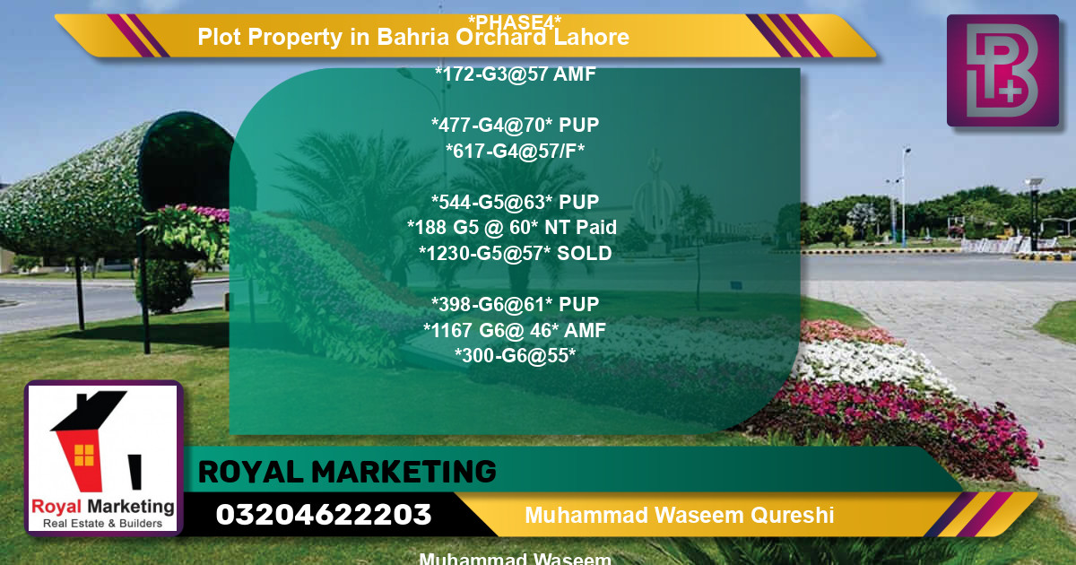Residential Plot for Sale in Bahria Orchard, Lahore - (BP-70788)