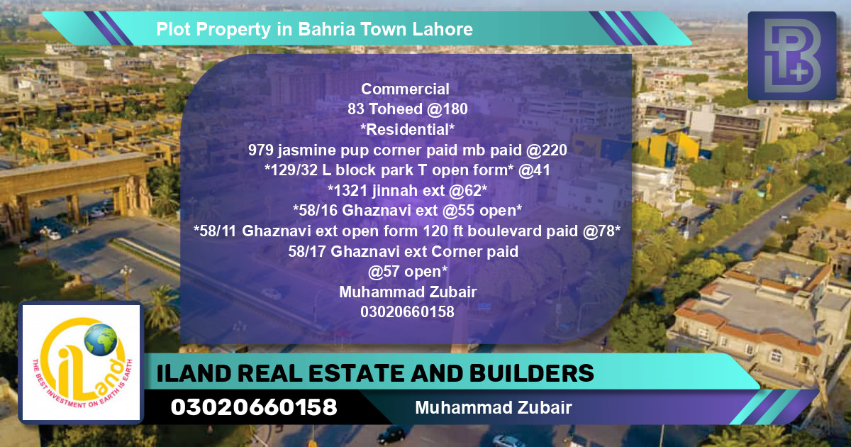 Commercial Plot for Sale in Bahria Town, Lahore - (BP-70816)