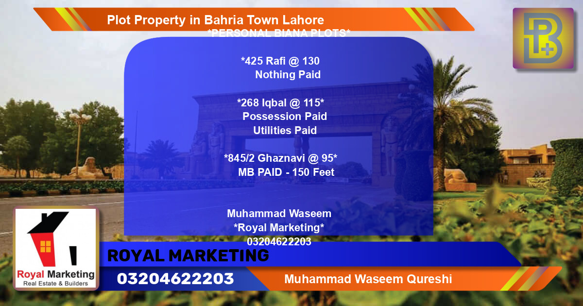 Residential Plot for Sale in Bahria Town, Lahore - (BP-70861)