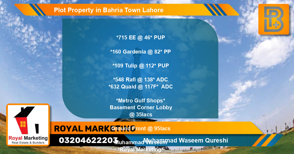 Residential Plot for Sale in Bahria Town, Lahore - (BP-70864)
