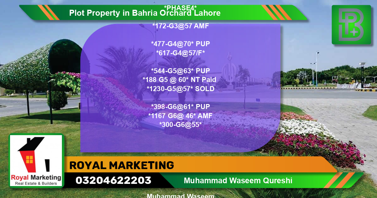 Residential Plot for Sale in Bahria Orchard, Lahore - (BP-70866)