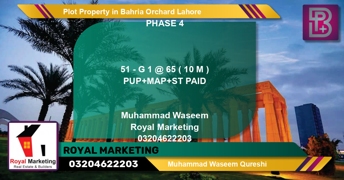 Residential Plot for Sale in Bahria Orchard, Lahore - (BP-70868)