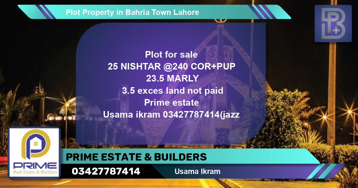 Residential Plot for Sale in Bahria Town, Lahore - (BP-70870)
