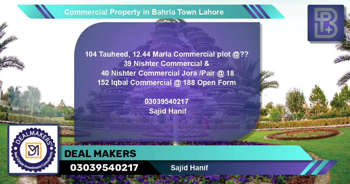 Commercial Property for Sale in Bahria Town, Lahore - (BP-70879)