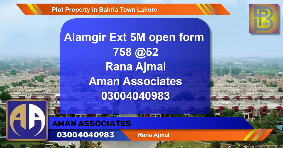 Residential Plot for Sale in Bahria Town, Lahore - (BP-70883)