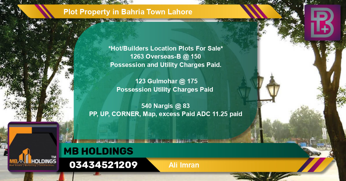 Residential Plot for Sale in Bahria Town, Lahore - (BP-70886)