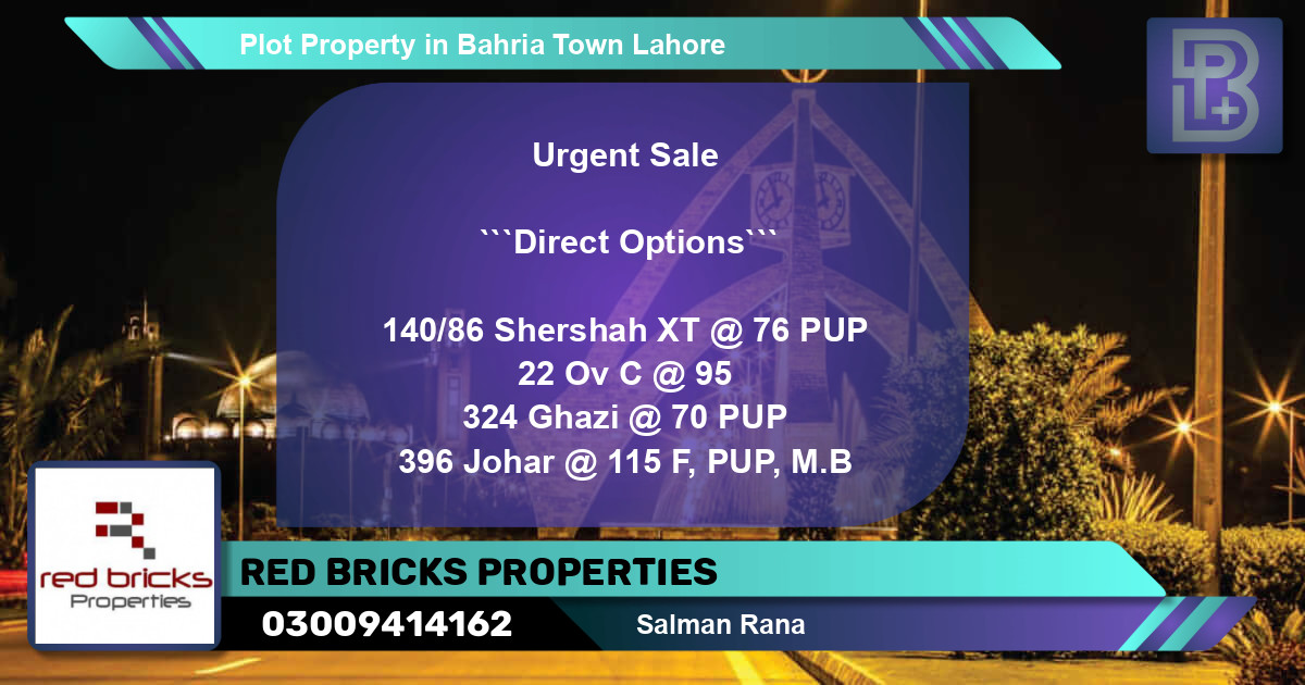 Residential Plot for Sale in Bahria Town, Lahore - (BP-70898)