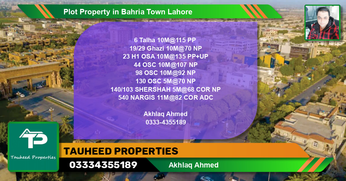 Residential Plot for Sale in Bahria Town, Lahore - (BP-70900)