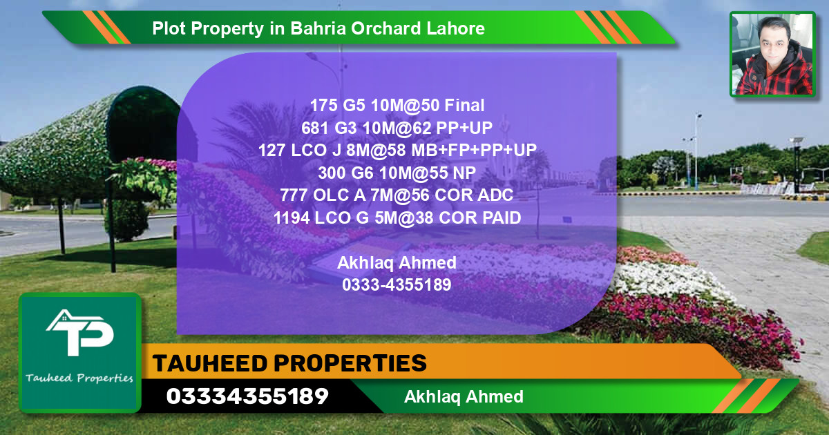 Residential Plot for Sale in Bahria Orchard, Lahore - (BP-70904)