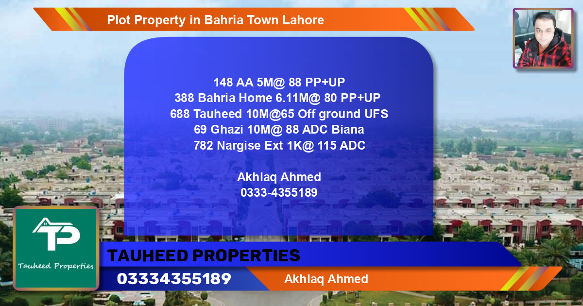 Residential Plot for Sale in Bahria Town, Lahore - (BP-70906)