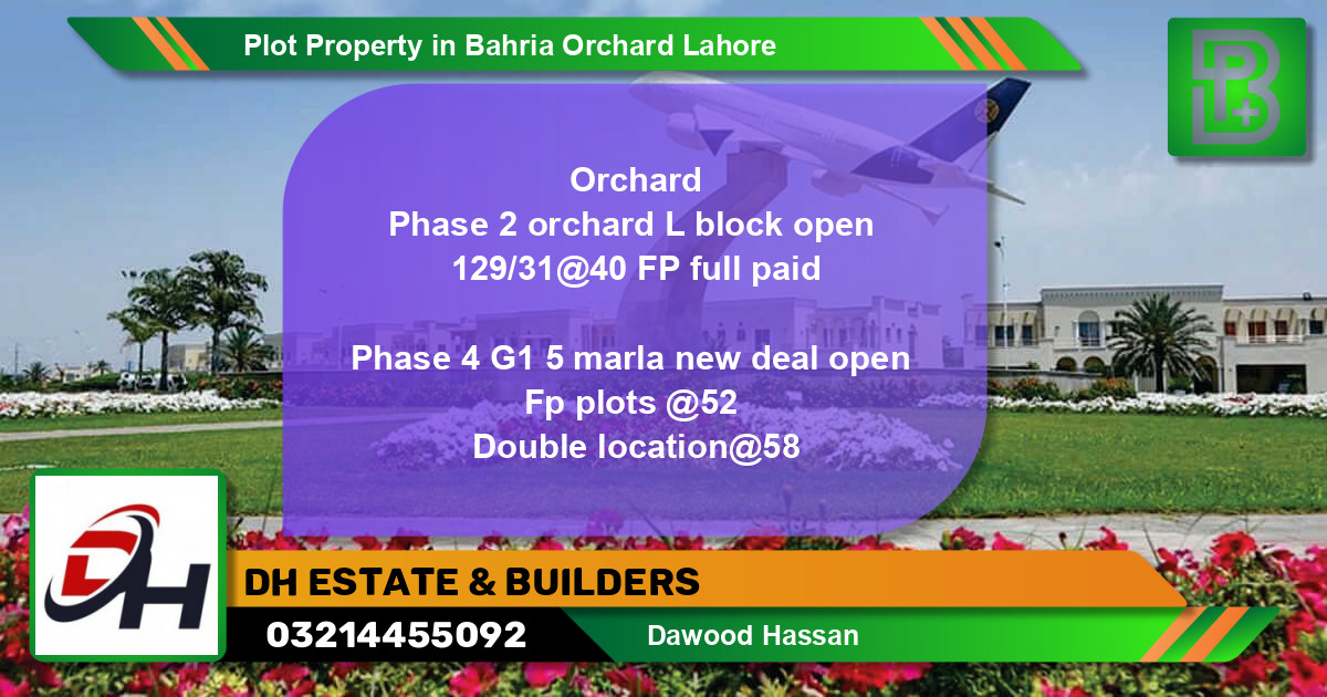 Residential Plot for Sale in Bahria Orchard, Lahore - (BP-70920)