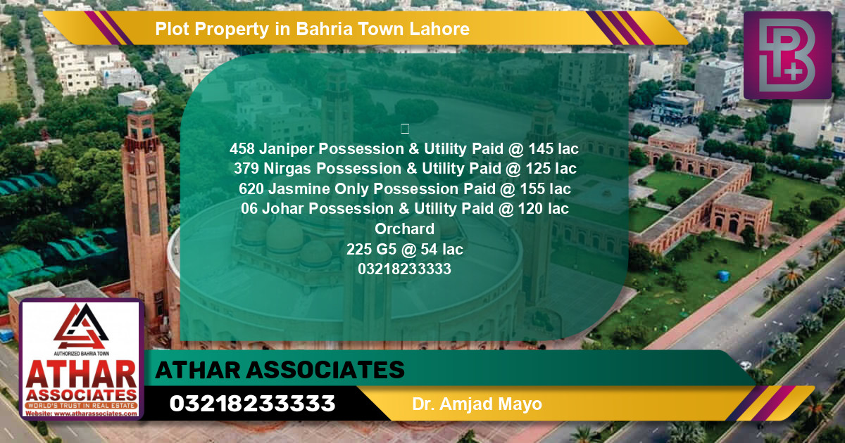 Residential Plot for Sale in Bahria Town, Lahore - (BP-70923)