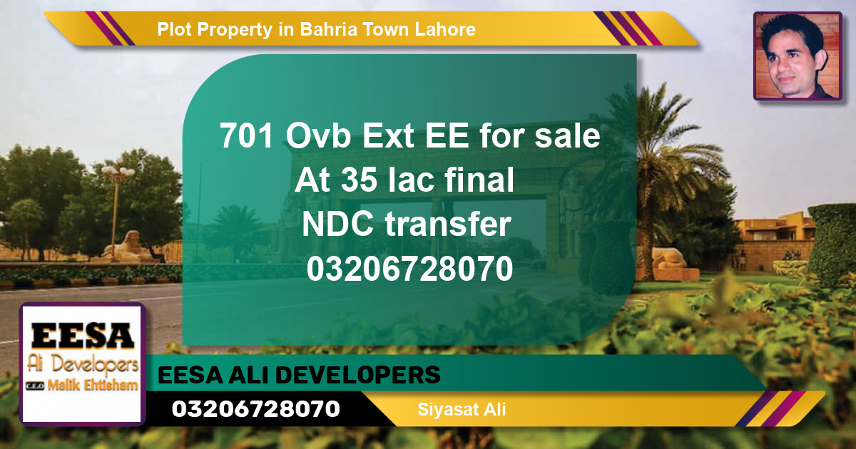 Residential Plot for Sale in Bahria Town, Lahore - (BP-70924)