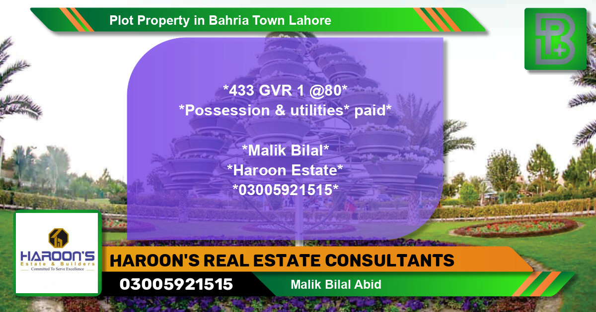 Residential Plot for Sale in Bahria Town, Lahore - (BP-70935)