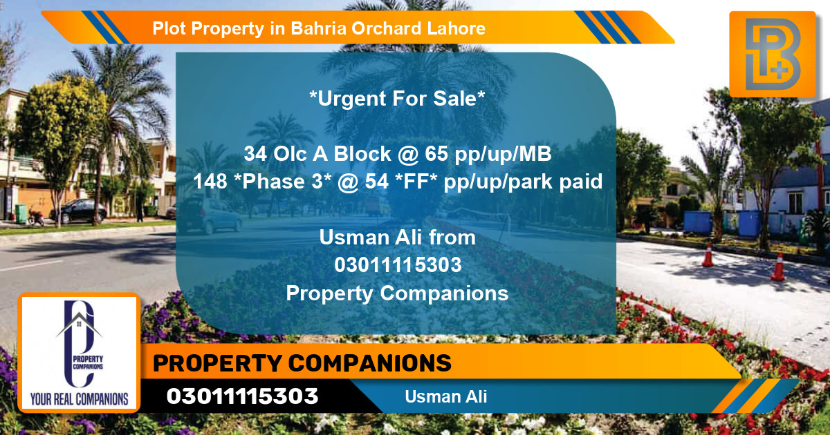 Residential Plot for Sale in Bahria Orchard, Lahore - (BP-70939)