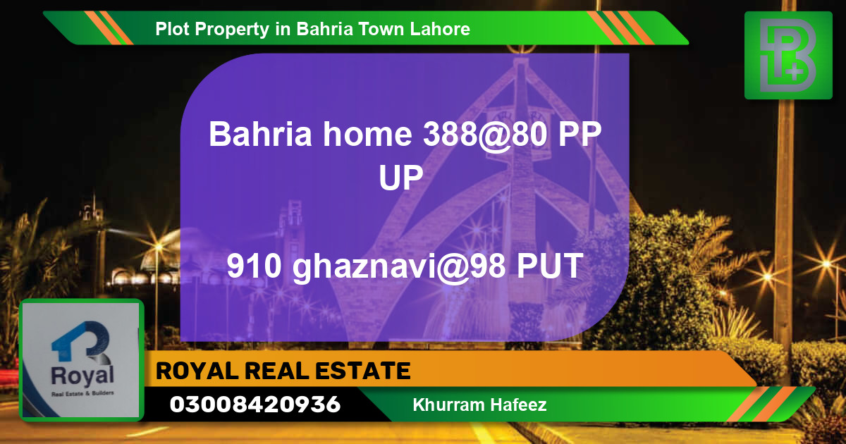 Residential Plot for Sale in Bahria Town, Lahore - (BP-70957)