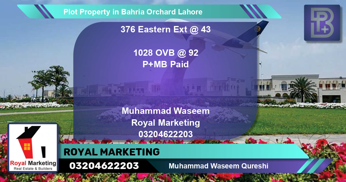 Residential Plot for Sale in Bahria Orchard, Lahore - (BP-70972)