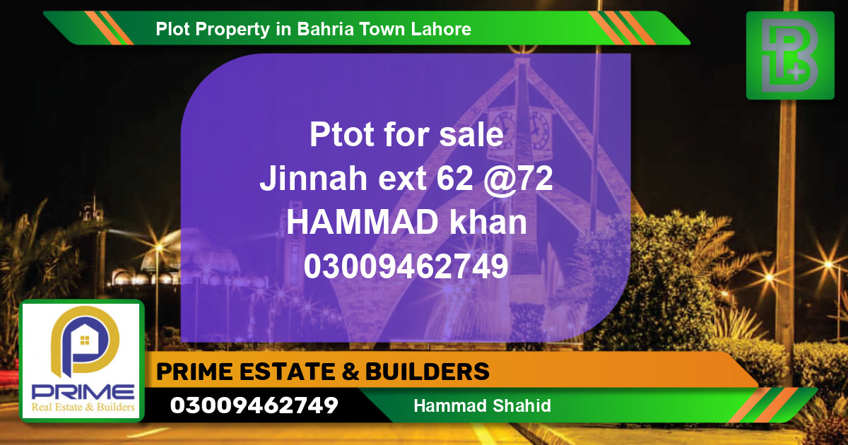 Residential Plot for Sale in Bahria Town, Lahore - (BP-70983)