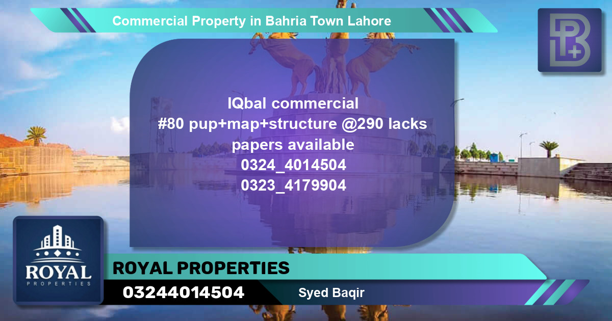 Commercial Property for Sale in Bahria Town, Lahore - (BP-70991)
