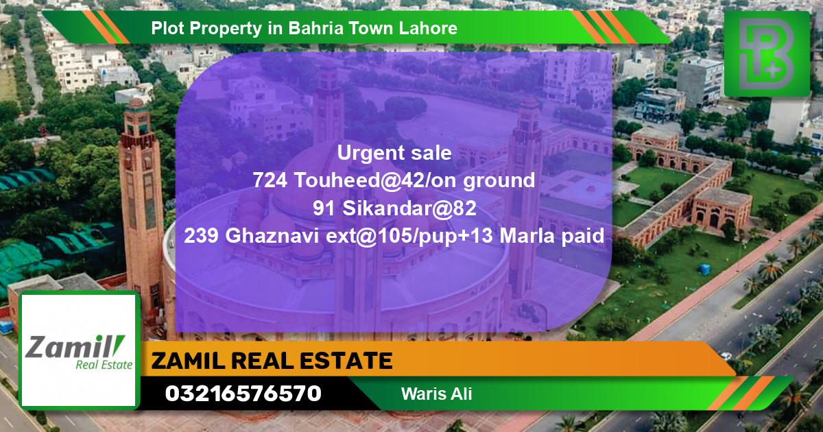Residential Plot for Sale in Bahria Town, Lahore - (BP-70992)