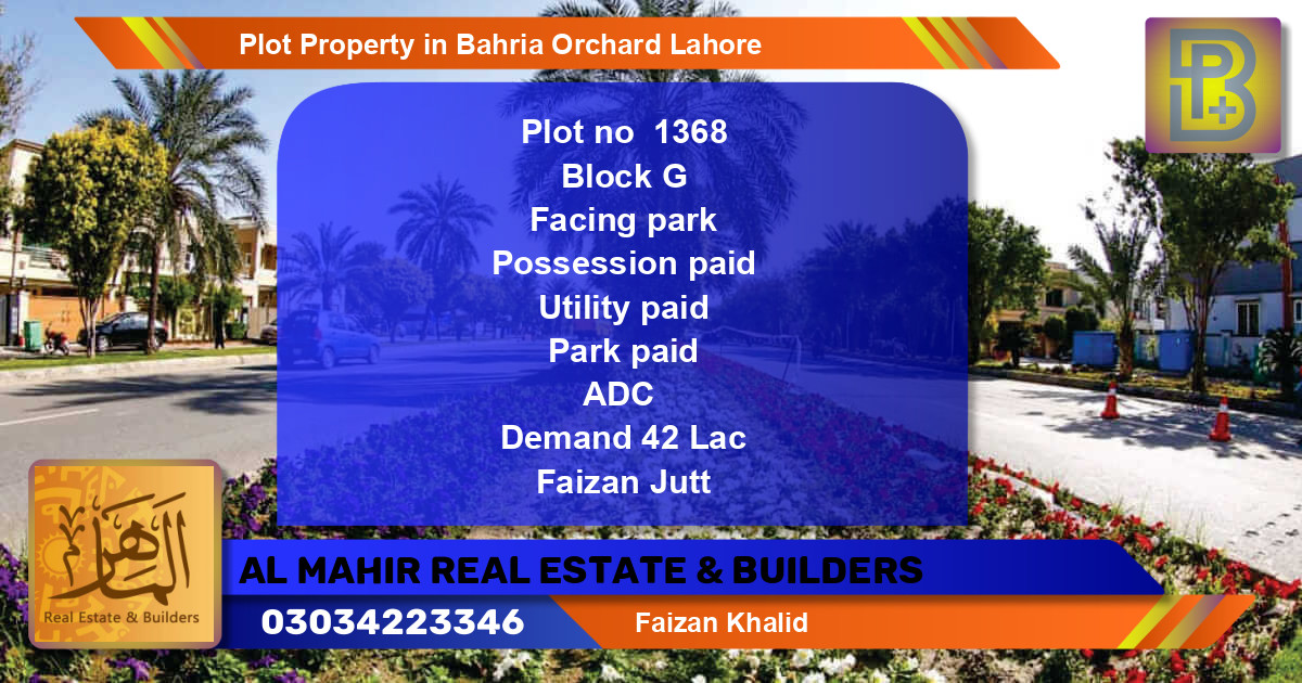 Residential Plot for Sale in Bahria Orchard, Lahore - (BP-71014)