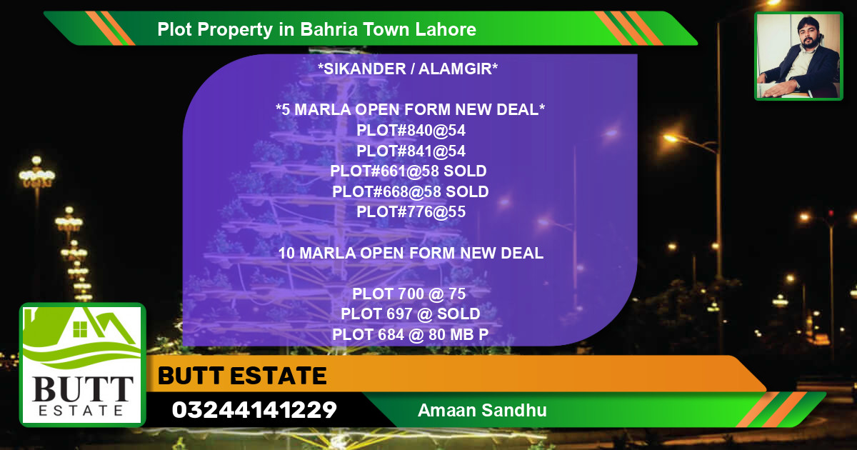 Residential Plot for Sale in Bahria Town, Lahore - (BP-71016)