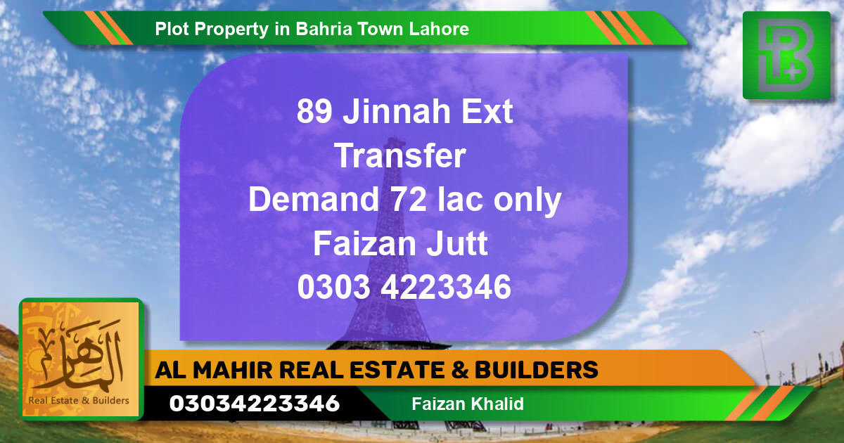 Residential Plot for Sale in Bahria Town, Lahore - (BP-71017)