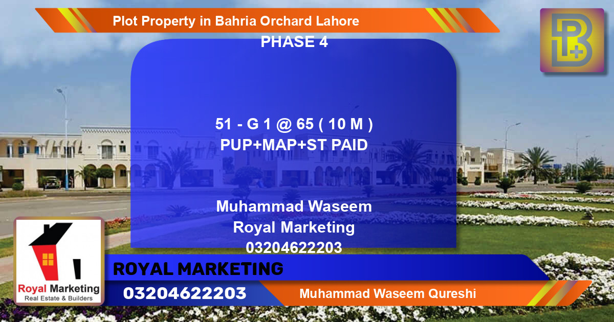 Residential Plot for Sale in Bahria Orchard, Lahore - (BP-71027)