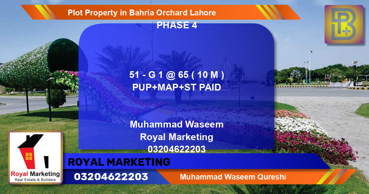 Residential Plot for Sale in Bahria Orchard, Lahore - (BP-71065)