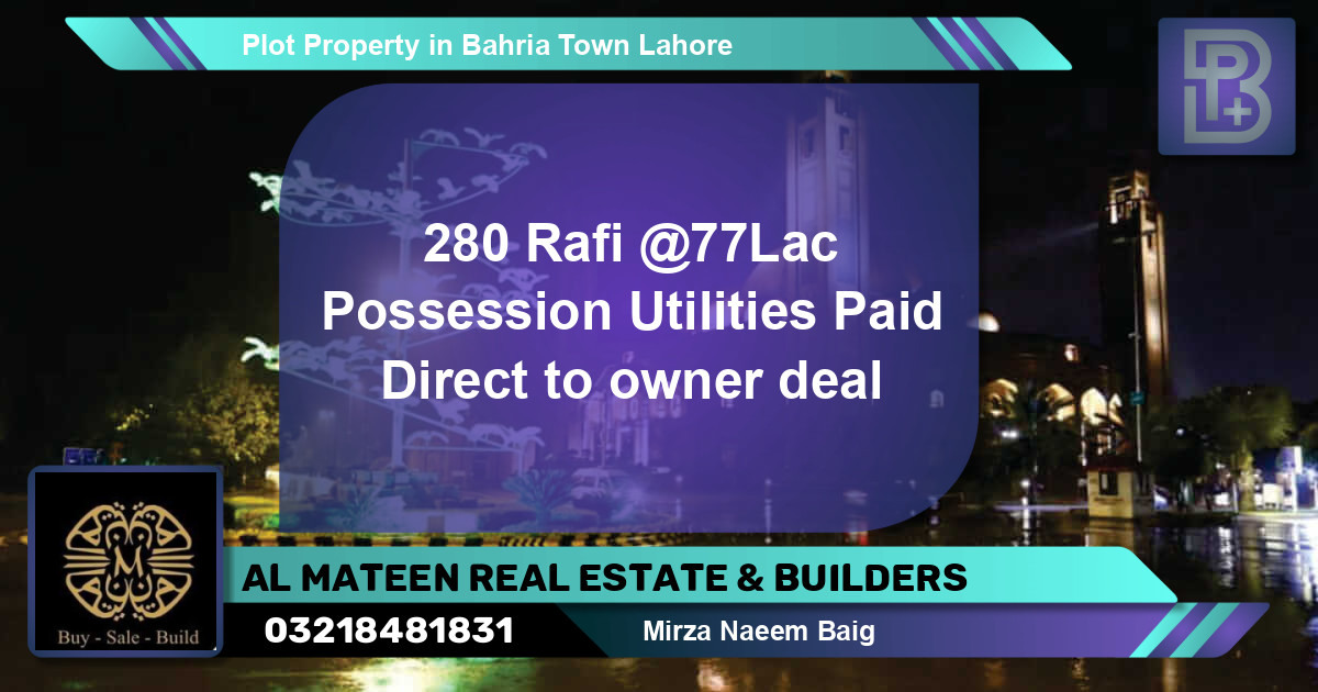 Residential Plot for Sale in Bahria Town, Lahore - (BP-71075)