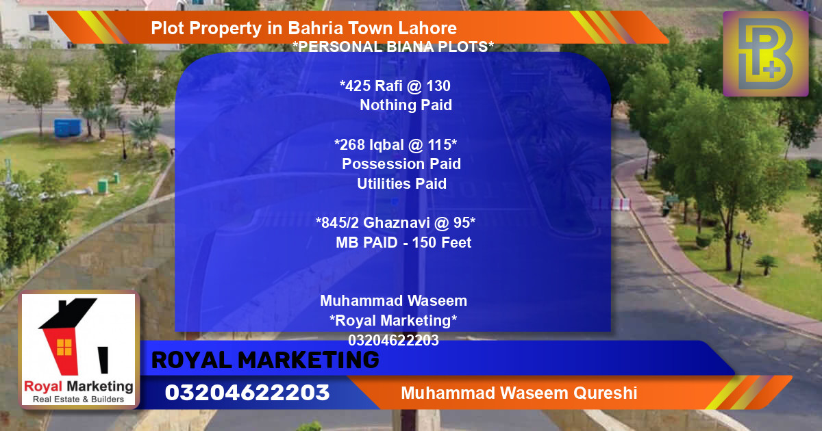 Residential Plot for Sale in Bahria Town, Lahore - (BP-71080)