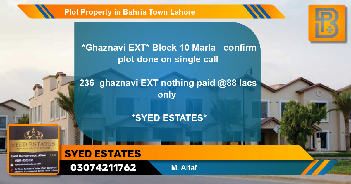 Residential Plot for Sale in Bahria Town, Lahore - (BP-71131)