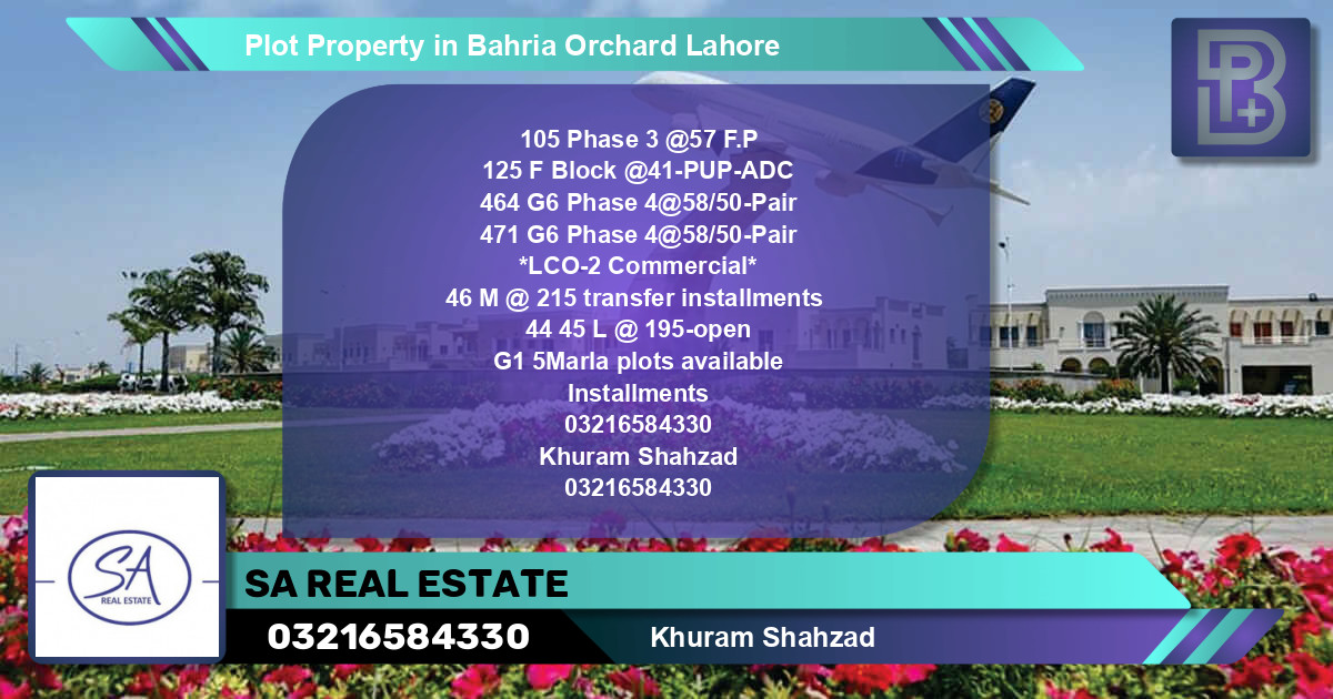 Commercial Plot for Sale in Bahria Orchard, Lahore - (BP-71138)