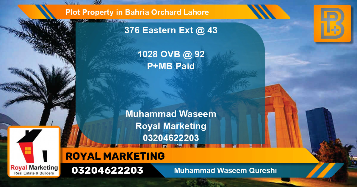 Residential Plot for Sale in Bahria Orchard, Lahore - (BP-71143)