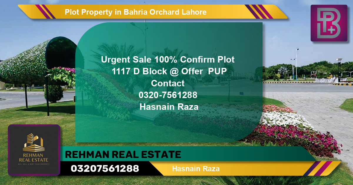 Residential Plot for Sale in Bahria Orchard, Lahore - (BP-71156)