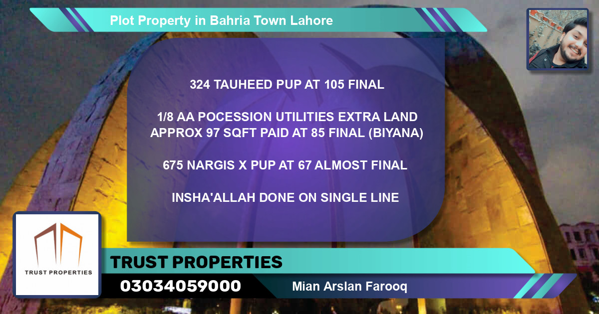 Residential Plot for Sale in Bahria Town, Lahore - (BP-71160)