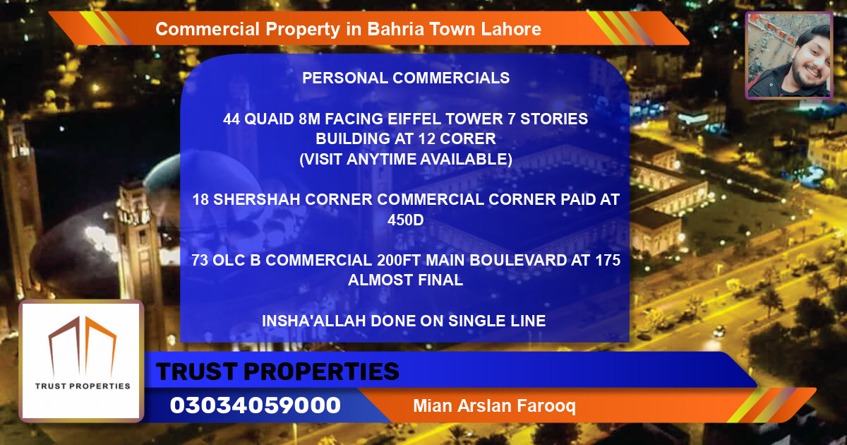 Commercial Property for Sale in Bahria Town, Lahore - (BP-71161)