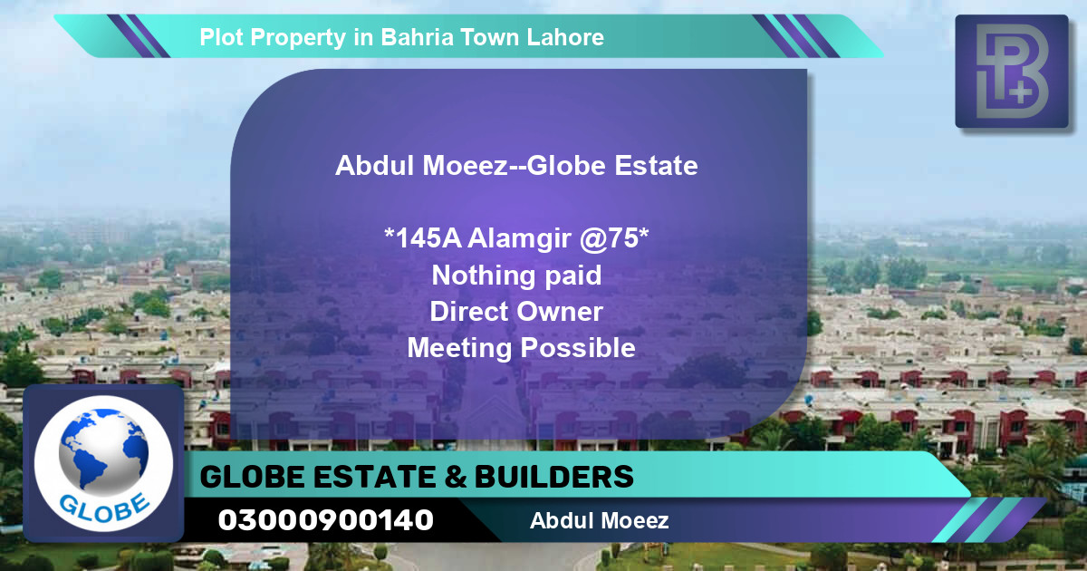 Residential Plot for Sale in Bahria Town, Lahore - (BP-71169)