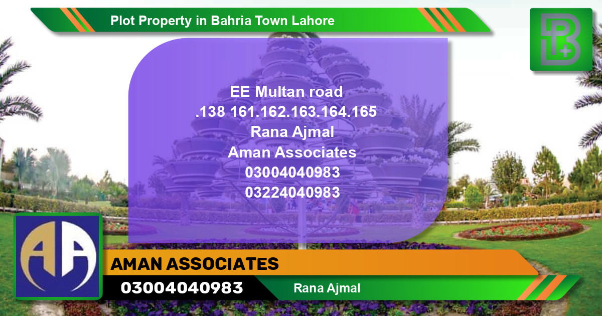 Residential Plot for Sale in Bahria Town, Lahore - (BP-71172)