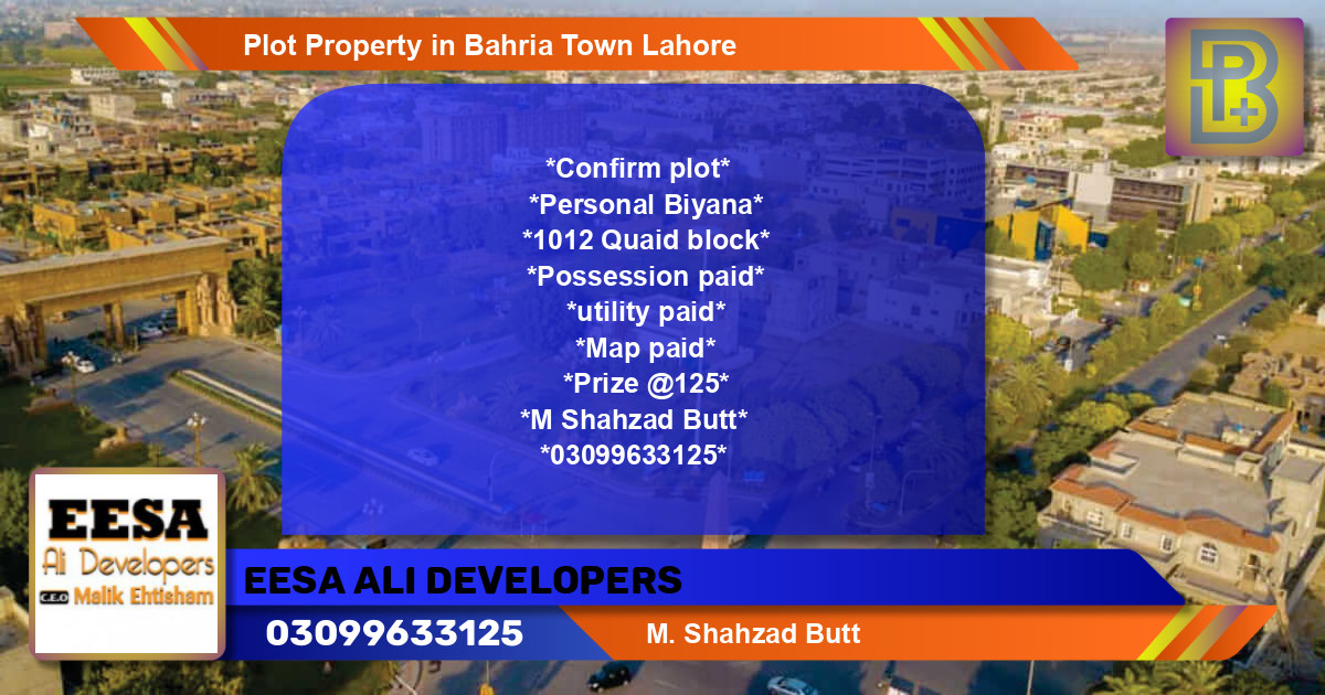 Residential Plot for Sale in Bahria Town, Lahore - (BP-71204)