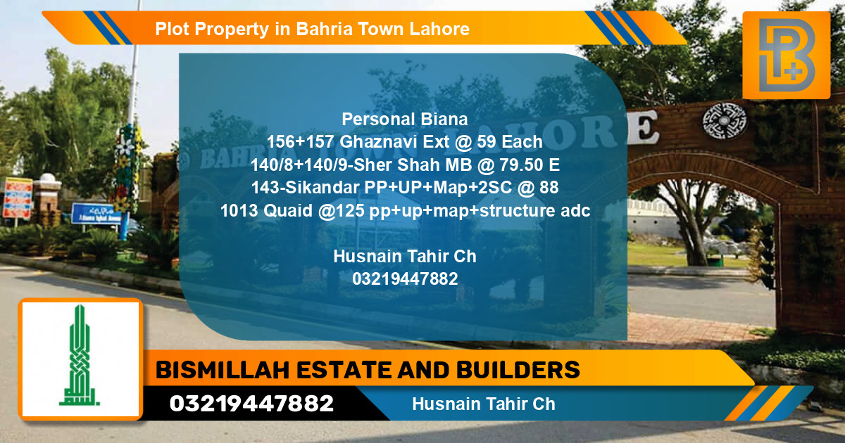 Residential Plot for Sale in Bahria Town, Lahore - (BP-71209)