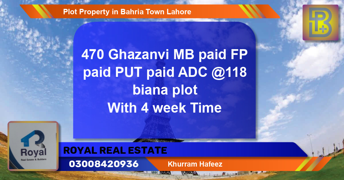 Residential Plot for Sale in Bahria Town, Lahore - (BP-71237)