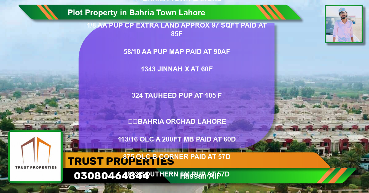 Residential Plot for Sale in Bahria Town, Lahore - (BP-71254)