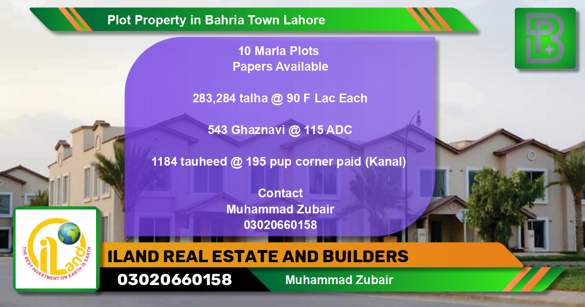Residential Plot for Sale in Bahria Town, Lahore - (BP-71271)