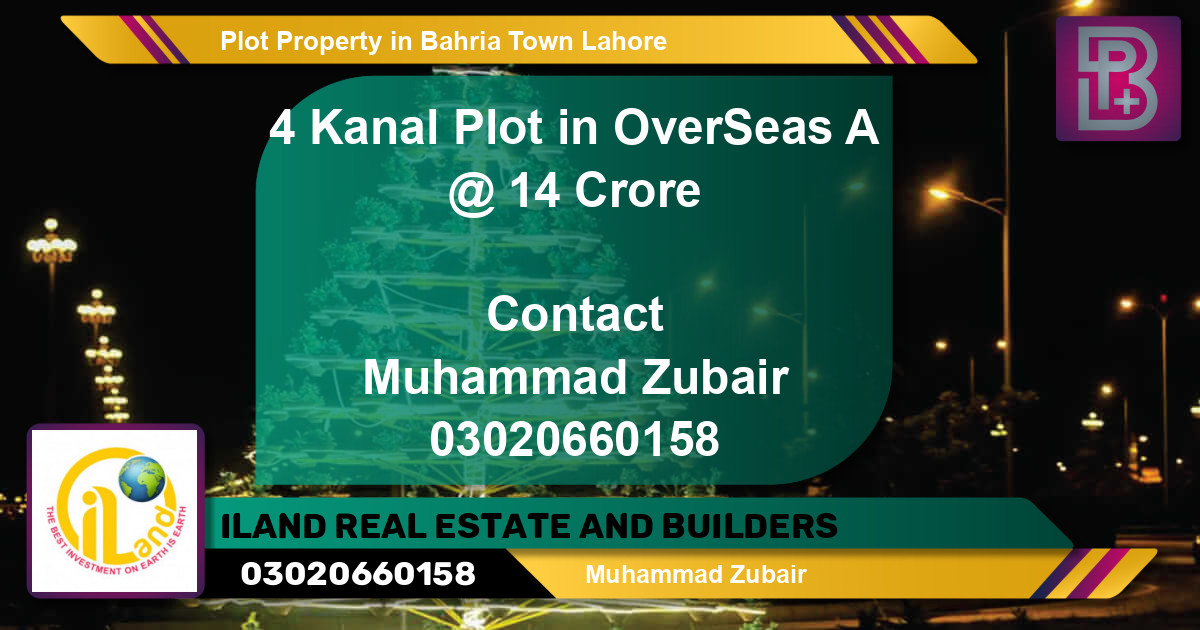 Residential Plot for Sale in Bahria Town, Lahore - (BP-71286)